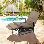 SUNCROWN Adjustable Outdoor Recliner Chair with Cushion