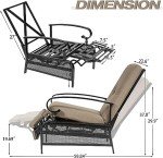 SUNCROWN Adjustable Outdoor Recliner Chair with Cushion