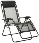 Black Adjustable Zero Gravity Lounge Chair with Pillow