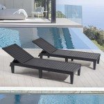Adjustable Waterproof Outdoor Chaise Lounge Chairs - Set of 2