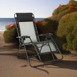 Black Adjustable Zero Gravity Lounge Chair with Pillow