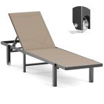 Adjustable Aluminum Chaise Lounge Chair with Wheels