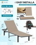 Adjustable Aluminum Chaise Lounge Chair with Wheels