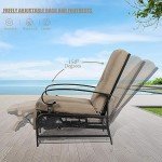 SUNCROWN Adjustable Outdoor Recliner Chair with Cushion