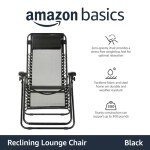 Black Adjustable Zero Gravity Lounge Chair with Pillow