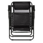 Black Adjustable Zero Gravity Lounge Chair with Pillow