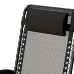 Black Adjustable Zero Gravity Lounge Chair with Pillow