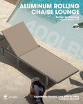 Adjustable Aluminum Chaise Lounge Chair with Wheels