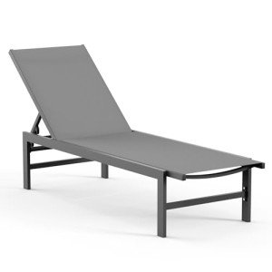 Aluminum Reclining Patio Lounge Chairs - Grey