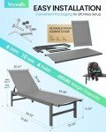 Aluminum Reclining Patio Lounge Chairs - Grey