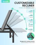 Aluminum Reclining Patio Lounge Chairs - Grey
