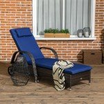 Adjustable Wicker Chaise Lounge with Cushion and Wheels