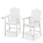 Tall Adirondack Bar Stools with Cup Holder - Set of 2