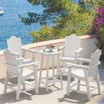 Tall Adirondack Bar Stools with Cup Holder - Set of 2