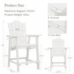 Tall Adirondack Bar Stools with Cup Holder - Set of 2