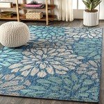 Zinnia Floral Indoor/Outdoor Area Rug, 5x8
