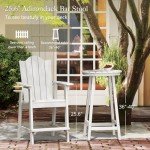 Tall Adirondack Bar Stools with Cup Holder - Set of 2