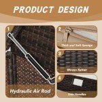 Brightpeak 90 Gallon Outdoor Wicker Storage Bench