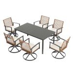 7-Piece Outdoor Dining Set with Swivel Chairs
