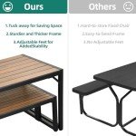 Outdoor Picnic Table and Bench Set for Six