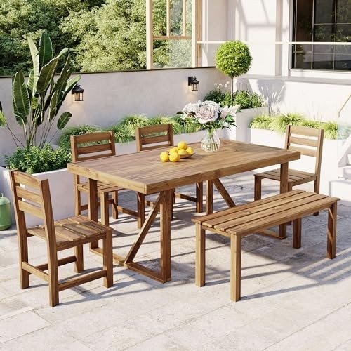 Outdoor Acacia Wood Table and Chair Set