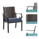 9-Piece Rattan Dining Set with Swivel Chairs