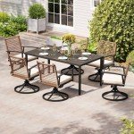7-Piece Outdoor Dining Set with Swivel Chairs
