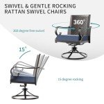 9-Piece Rattan Dining Set with Swivel Chairs