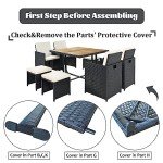 9-Piece Black Wicker Patio Dining Set