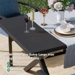 9-Piece Rattan Dining Set with Swivel Chairs