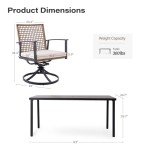 7-Piece Outdoor Dining Set with Swivel Chairs