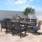 9-Piece Rattan Dining Set with Swivel Chairs