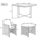 9-Piece Black Wicker Patio Dining Set