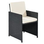 9-Piece Black Wicker Patio Dining Set