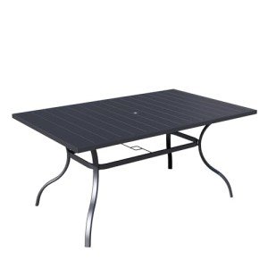 Elegant Outdoor Dining Table for 6 with Umbrella Hole