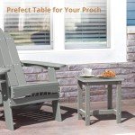 LUE BONA Weather-Resistant Patio Side Table - Gray