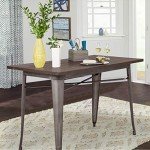 Bronze Metal Outdoor Dining Table with Wood Top