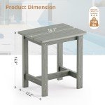 LUE BONA Weather-Resistant Patio Side Table - Gray