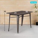 Bronze Metal Outdoor Dining Table with Wood Top