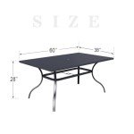 Elegant Outdoor Dining Table for 6 with Umbrella Hole
