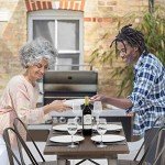 Bronze Metal Outdoor Dining Table with Wood Top