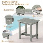 LUE BONA Weather-Resistant Patio Side Table - Gray
