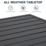 Elegant Outdoor Dining Table for 6 with Umbrella Hole