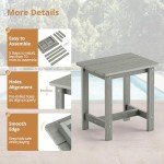 LUE BONA Weather-Resistant Patio Side Table - Gray