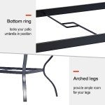 Elegant Outdoor Dining Table for 6 with Umbrella Hole