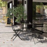 3-Piece Folding Bistro Patio Set in Black