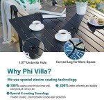 PHI VILLA 4-Piece Patio Dining Set with Umbrella