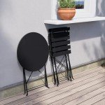 3-Piece Folding Bistro Patio Set in Black