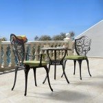 NUU GARDEN 3-Piece Outdoor Bistro Set, Black