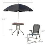 6-Piece Patio Dining Set with Umbrella